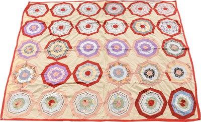 Lot 2182 - Late 19th Century Patchwork Bed Cover, worked...