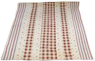 Lot 2184 - Late 19th Century Stripy Quilt, with alternate...