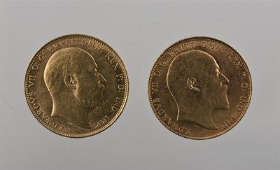 Lot 269 - 2 x Edward VII, Sovereigns 1902P and 1910,...