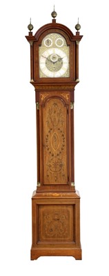 Lot 592 - A Mahogany Inlaid Chiming Longcase Clock,...