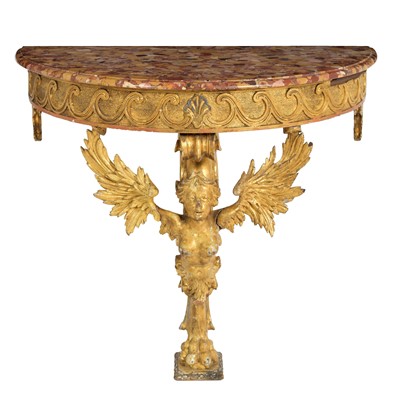 Lot 48 - A Carved Giltwood Marble-Top Console Table,...
