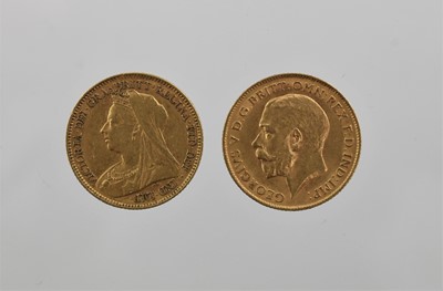 Lot 331 - 2 x Half Sovereigns, comprising: Victoria 1901...