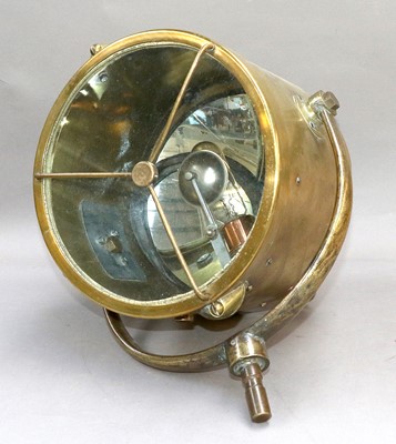 Lot 345 - A Brass Cased Boat Searchlight, makers Francis...