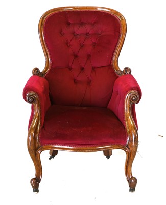Lot 84 - A Victorian Oak-Framed Armchair, circa 1870,...