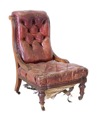 Lot 6 - A Victorian Walnut-Framed Nursing Chair, circa...