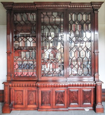 Lot 453 - A Victorian Mahogany Breakfront Triple-Door...