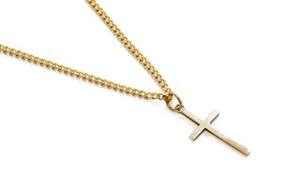 Lot 122 - A 9 Carat Gold Cross Pendant on Chain, pendant...