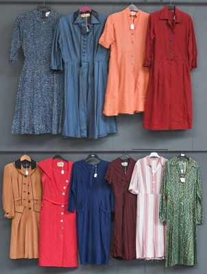 Lot 2067 - Circa 1940-50s Ladies Day Dresses, comprising...