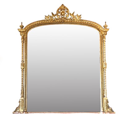 Lot 560 - A Victorian Gilt and Gesso Overmantel Mirror,...