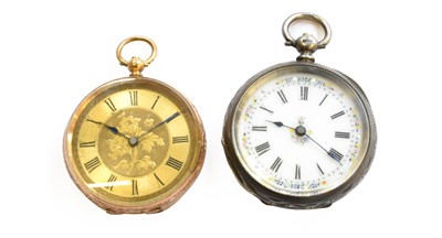 Lot 113 - A Lady's 9 Carat Gold Fob Watch, circa 1900,...