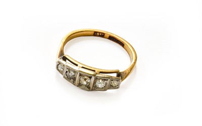 Lot 57 - A Diamond Five Stone Ring, stamped '18CT' and '...