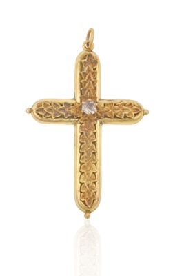 Lot 2360 - A Victorian Diamond Cross Pendant an old cut...