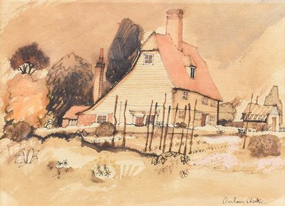 Lot 1125 - Graham Clarke (b.1941) Rural landscape Signed...