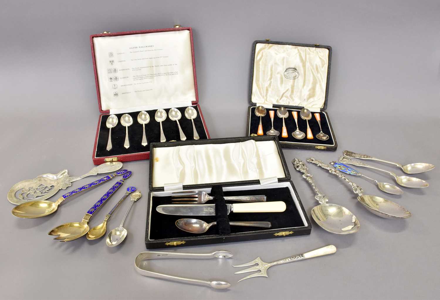 Lot 62 - A Collection of Assorted Silver, Silver-Gilt...