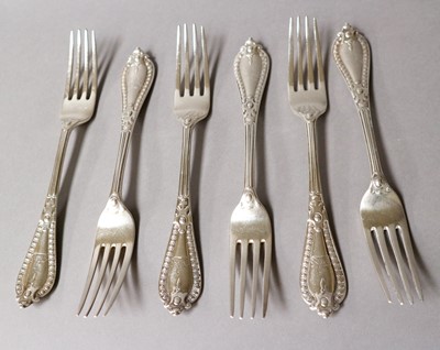 Lot 202 - A Set of Six Victorian Silver Table-Forks, by...