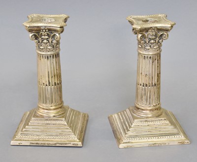 Lot 70 - A Pair of Edward VII Silver Candlesticks, by...