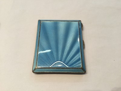 Lot 143 - A George V Silver and Enamel Cigarette-Box and...