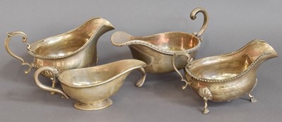 Lot 22 - Two George V Silver Sauceboats, One by Walker...