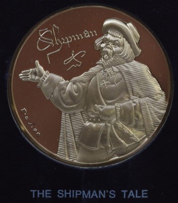 Lot 431 - Chaucer and the Canterbury Tales Bronze Proof...