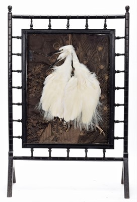 Lot 361 - Taxidermy: A Snowy Egret Firescreen (Egretta...