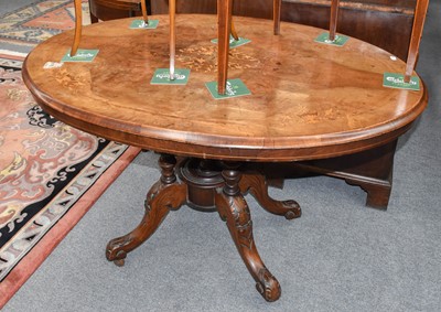 Lot 1330 - A Victorian Inlaid Walnut Lieu Table, 118cm by...