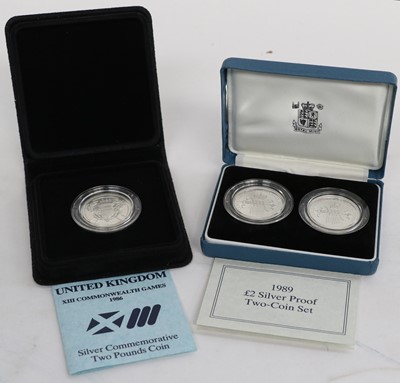 Lot 231 - 9 x Silver Proof £2, comprising: 1986, 1989...