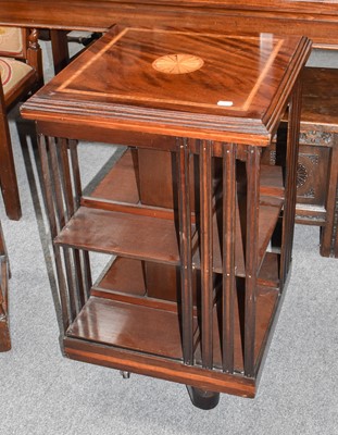 Lot 1285 - An Inlaid Revolving Bookcase, 47cm square by 83cm