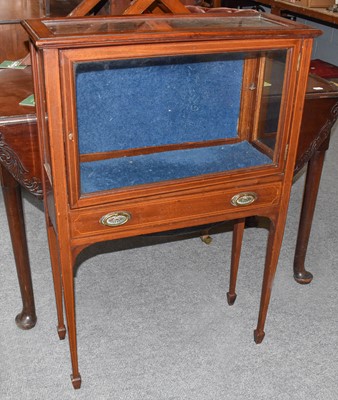 Lot 1343 - A Small Inlaid Glazed Cabinet, raised on...