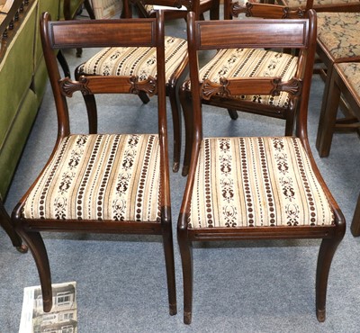 Lot 1300 - A Set of Six Regency Mahogany Dining Chairs