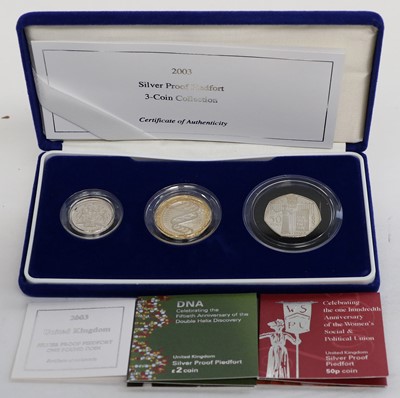 Lot 246 - 8 x Silver Proof Piedfort Sets, comprising: 3...