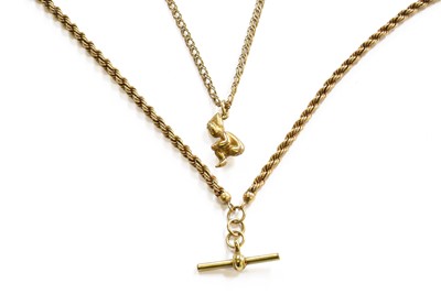 Lot 130 - A 9 Carat Gold Pendant on A 9 Carat Gold Chain,...