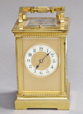 Lot 338 - A Brass Striking and Repeating Carriage Clock,...