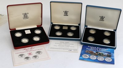 Lot 268 - 3 x UK Silver Proof Sets, comprising:...