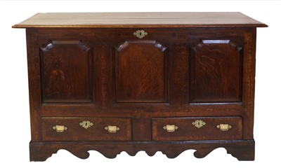 Lot 627 - A George III Oak and Mahogany-Crossbanded...