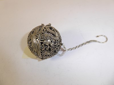 Lot 200 - A Chinese White Metal Censer Ball, 19th...