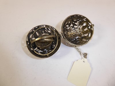 Lot 200 - A Chinese White Metal Censer Ball, 19th...