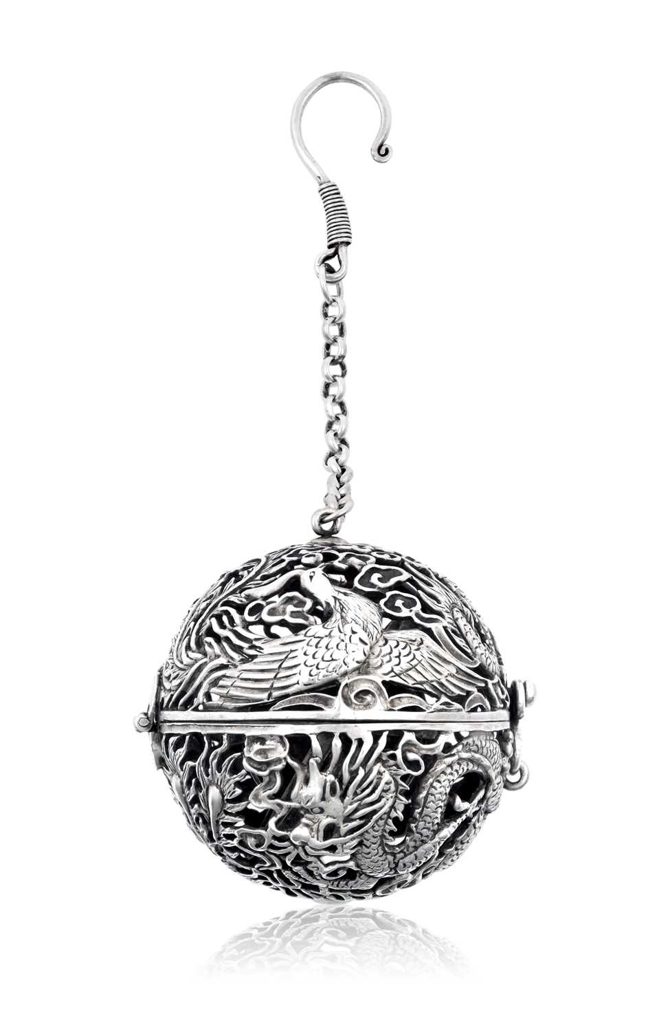 Lot 200 - A Chinese White Metal Censer Ball, 19th...