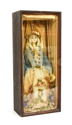 Lot 373 - A Victorian Wax-Headed Mourning Doll, as a...