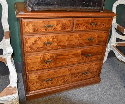 Lot 1133 - A Victorian Pitch Pine Chest of Drawers, 102cm...