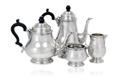 Lot 2152 - A Four-Piece Elizabeth II Silver Tea and Coffee-Service