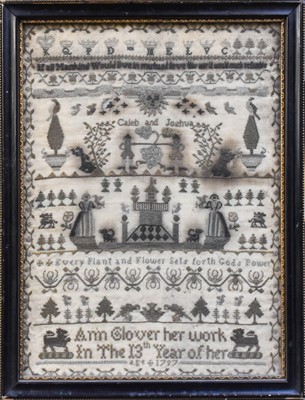 Lot 209 - A Pictorial Sampler Worked by Ann Glover, Aged...