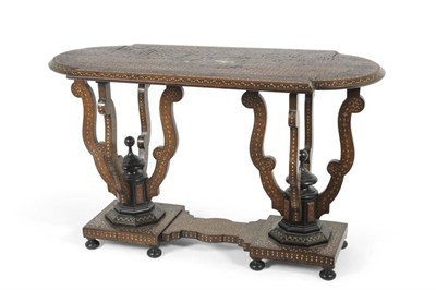 Lot 1317 - A 19th Century Italian Inlaid Walnut, Ebony Marquetry and Parquetry Centre Table, with inlaid...