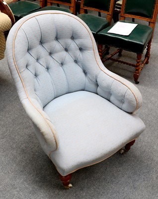 Lot 1305 - A Victorian Button Backed Armchair