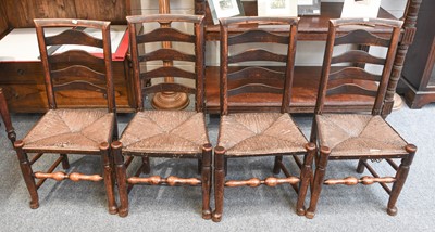 Lot 1265 - A Set of Six Chapel Chairs, Another Similar...