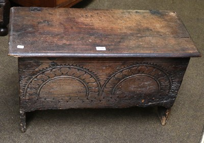 Lot 1356 - An Oak and Elm Kist, 17th century, for...