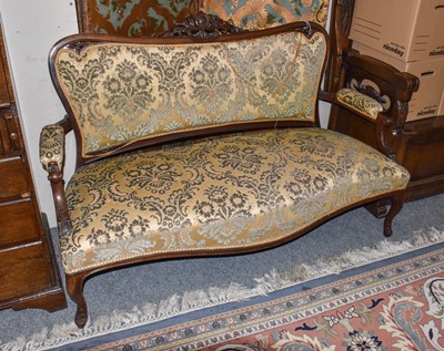 Lot 1209 - Mahogany Framed Salon Sofa, with leaf and...