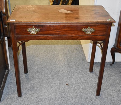 Lot 1211 - A George III Mahogany Side Table, fitted with...