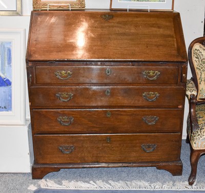 Lot 1205 - A George III Oak Bureau, 95cm by 50cm by 104cm