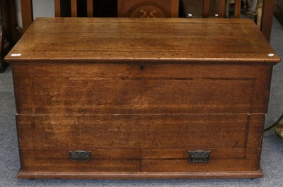 Lot 1180 - A Crossbanded Oak Mule Chest, constructed in...