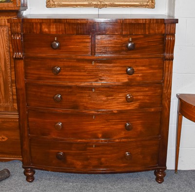 Lot 1173 - A Victorian Mahogany Five Height Bow Front...